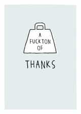 A fuckton of thanks - Sweary funny thank you card created by Prairie Chick Prints