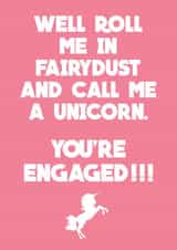 Pink Fairydust Unicorn Engagement Card created by Pottsy Prints