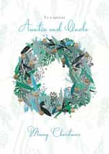 Special Auntie and Uncle - Festive Wreath - Pretty - Classic - Traditional - Auntie - Uncle - Christmas card created by Rebecca Prinn