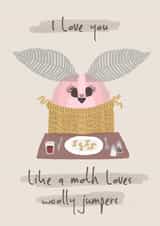 Valentine's Moth Valentines Day Card 28120 created by What's Your Vintage?