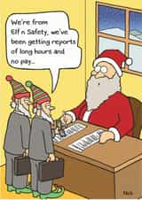 Funny Christmas Card - Elf N Safety - Santa created by Nick Hannaford-Hill