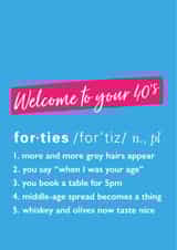 40th Birthday Definition Card created by Poppy Lane