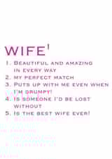 Cute Definition Typography Anniversary Card - For Wife - Beautiful And Amazing In Every Way created by Always Sparkle