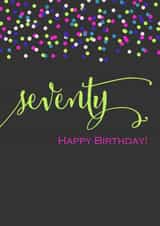 70th seventy Birthday Card 3774 created by Wink Design - Michelle Roberts