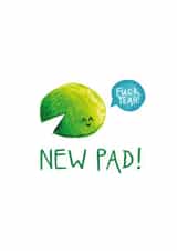 Rude Lili Pad Pun New Home Card - New Pad - Fuck Yeah! created by Odd Socks