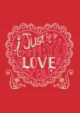 Cute Heart Anniversary Card / Valentines Day Card - I Just Simply Love You created by michael cheung