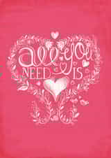 All you need is love - Cute classic wedding card created by michael cheung