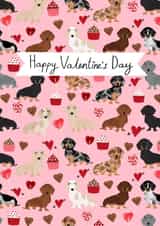 doxie dachshund Valentines Day Card 2262 created by Pet Friendly