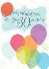 30th thirty Birthday Card 5598 created by Lizzie O'Grady