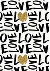 Love - gold heart wedding card created by Hoard Pretty Things