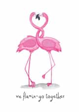 valentines flamingo Valentines Day Card 22585 created by Kristy le Voy