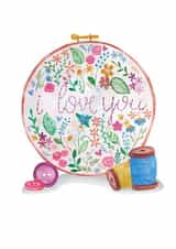 embroidery valentines Valentines Day Card 22586 created by Kristy le Voy