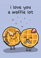 cute waffle inspired card for partner for birthday, anniversary or valentines created by The Playful Indian