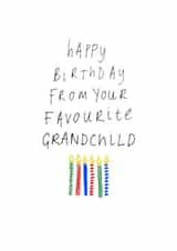 Cute Birthday Card - Candles - Happy Birthday From Your Favourite Grandchild created by Rachel Storey Illustration
