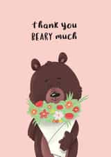 bear thanks Thank You Card 1291 created by Easel & Bear