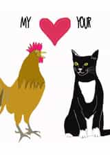 Rude Valentines Day Card - Animals - My Cock Loves Your Pussy created by Go La La!