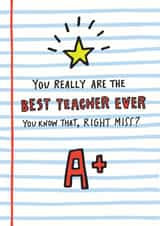 Best Teacher Miss Card created by Angela Chick