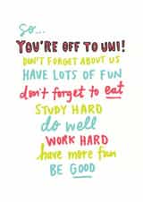 You're Off To Uni Card created by Angela Chick