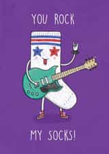 Rock Sock Valentines Day Card 29968 created by Katie Ruby Illustration