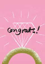 Pink and gold engagement card created by Mel Chadwick