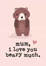 mothers day bear Mothers Day Card 5919 created by Mrs Best Paper Co.