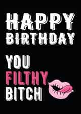 filthy bitch Birthday Card 8062 created by Filthy Sentiments