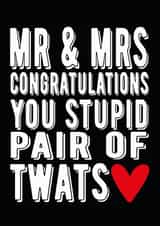 Rude wedding card - Mr & Mrs created by Filthy Sentiments