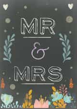 MR & MRS - Hearts and flowers - wedding card created by Louise Wright