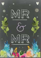 MR & MR floral wedding card created by Louise Wright