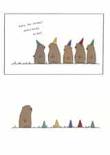Cute Birthday Card - Party Hats - Everybody Hide! created by Redback Cards