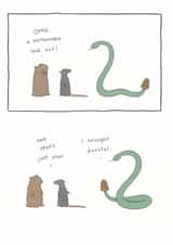 Cute Birthday Card - Rattlesnake - I Brought Doughnuts created by Redback Cards