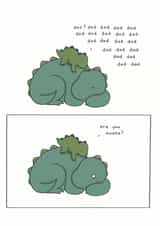 Are you awake dinosaur Father's Day card created by Redback Cards