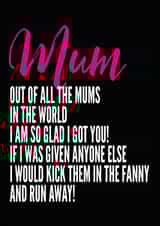 mum mother Mothers Day Card 30444 created by Filthy Sentiments