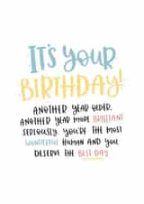 Cute Birthday Card - Brilliant Wonderful Human - You Deserve the Best Day created by Abbie Imagine