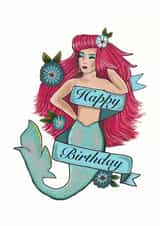 birthday mermaid Birthday Card 30909 created by Sailor Made