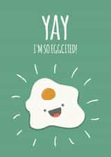 Yay I'm so eggcited! - Punny congratulations card created by Coffee + Unicorns
