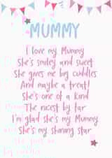 I Love My Mummy Poem Card created by Giddy Kipper