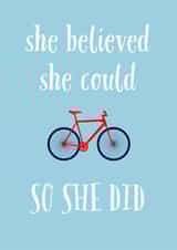 cyclist Typographic Just because Card 30963 created by Rudi & Co.