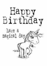 unicorn magical Birthday Card 31177 created by Silly Sentiments