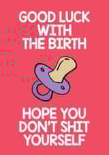 RUDE, FUNNY GOOD LUCK CARD FOR NEW BABY, BABY SHOWER,  PREGNANCY, EXPECTING  created by Thirty Mussels
