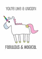Pinata unicorn card created by Doodle Dot Design Co