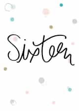 sixteen 16 Birthday Card 8861 created by Pearl of a Girl