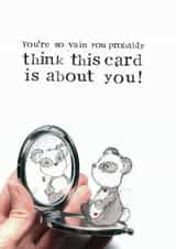 PANDA FUNNY Just because Card 8961 created by VICKI BRETT