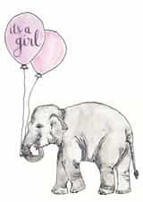 Congratulations it's a girl new baby card created by Bramble Designs