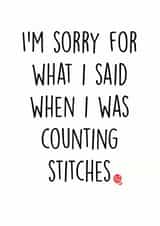 crochet knitting Sorry Card 9148 created by Savage Scribbles