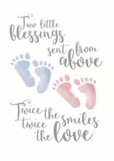 twins baby New Baby Card 8874 created by Duckduckle Design