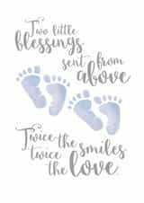 twins boys New Baby Card 8875 created by Duckduckle Design