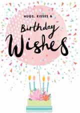 Classic Birthday Card - Hugs And Kisses - Cake - Balloon created by Louise Tiler