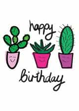 Cute Cactus Happy Birthday Card created by Sweetlove Press