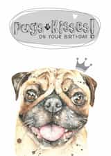 pug dog Birthday Card 8289 created by Dotty Dog Art